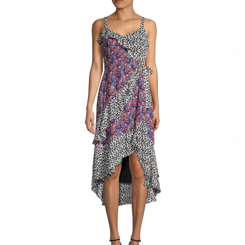 Parker Silk Blend High Low Floral Dress